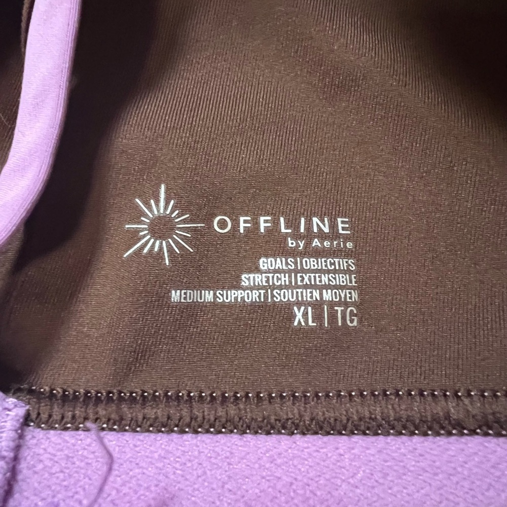 Offline by Aerie Brown and Lavender Sports bra and leggings set - Picture 4 of 12